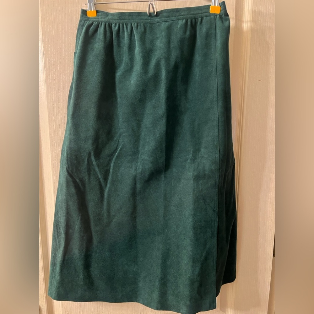 Vintage Green Suede Pencil Skirt